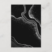 エレガント銀と黒の花と葉詳細 エンクロージャーカード (裏面)