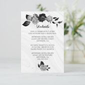 エレガント銀と黒の花と葉詳細 エンクロージャーカード (スタンド正面)