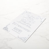 エレガント銀ハワイアン伝統的結婚ズ 箔招待状 (回転した状態)