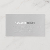 エレガント銀フェイクストライププロフェッショナルカスタム 名刺 (裏面)