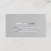 エレガント銀フェイクストライププロフェッショナルカスタム 名刺 (裏面)