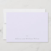 エレガント銀フェイク箔緑結婚花 サンキューカード (裏面)