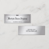 エレガント銀フォーマル卒業名カード挿入 コーリングカード (正面/裏面)