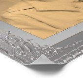 エレガント銀フ縁どレームカスタム写真ポスター ポスター (角)