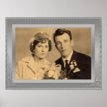 エレガント銀フ縁どレームカスタム写真ポスター