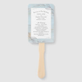 エレガント銀ボタニカル離れ結婚式 プログラム ハンドファン (正面)