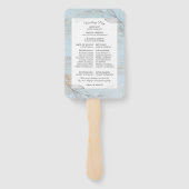 エレガント銀ボタニカル離れ結婚式 プログラム ハンドファン (裏面)