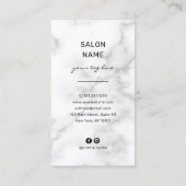 エレガント銀モダンとピンクのシザースヘアスタイリスト 名刺 (裏面)