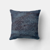 エレガント銀モダンマンダラストライプネイビーブルー クッション (裏面)