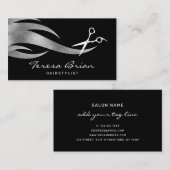 エレガント銀モダン髪 名刺 (正面/裏面)