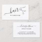 エレガント銀モダン髪 名刺 (正面/裏面)