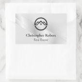 エレガント銀実在財 長方形シール (バッグ)