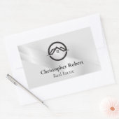 エレガント銀実在財 長方形シール (封筒)