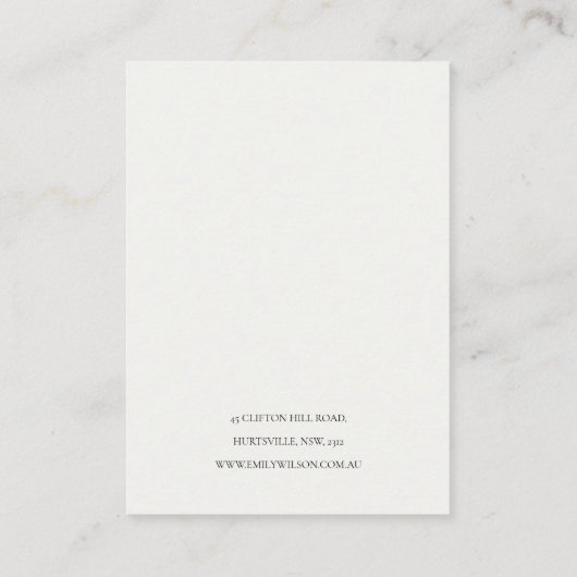 エレガント銀海フェイク軍イアリング縁ど表示装置 名刺 (裏面)