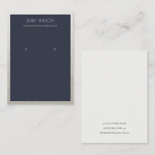 エレガント銀海フェイク軍イアリング縁ど表示装置 名刺 (正面/裏面)