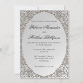 エレガント銀結婚飾 招待状 (正面)