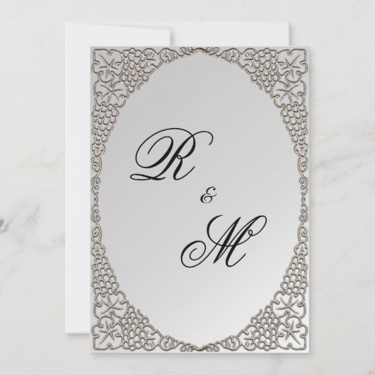 エレガント銀結婚飾 招待状 (裏面)