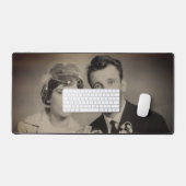 エレガント銀縁ど枠カスタム写真 デスクマット (キーボード&マウス)