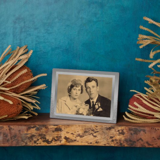 エレガント銀縁ど枠カスタム写真 フォトプラーク (側面)