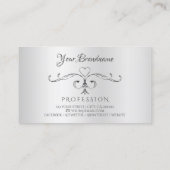 エレガント銀華美のコー縁どナーとイニシャル 名刺 (裏面)