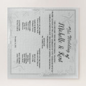 エレガント銀葉結婚パズル ジグソーパズル (横)