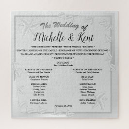 エレガント銀葉結婚パズル ジグソーパズル