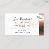 エレガント銅と白のカラフルストライプロゴ 名刺 (裏面)