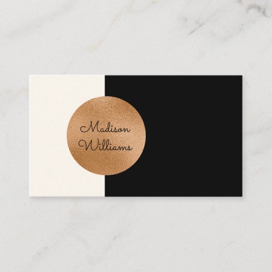 エレガント銅アクセントミニマモダンリスト 名刺 (正面)