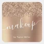 エレガント銅スタイリッシュバラ金ゴールドグリッター化粧 スクエアシール (正面)