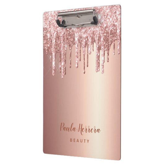 エレガント銅スタイリッシュバラ金ゴールドグリッター クリップボード (左)