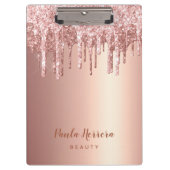 エレガント銅スタイリッシュバラ金ゴールドグリッター クリップボード (正面)