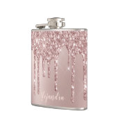 エレガント銅スタイリッシュバラ金ゴールドグリッター フラスク (左)