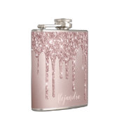 エレガント銅スタイリッシュバラ金ゴールドグリッター フラスク (右)