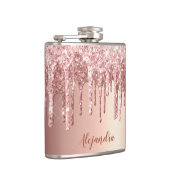 エレガント銅スタイリッシュバラ金ゴールドグリッター フラスク (右)