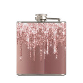 エレガント銅スタイリッシュバラ金ゴールドグリッター フラスク (裏面)