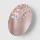 エレガント銅スタイリッシュバラ金ゴールドグリッター ラウンド壁時計 (傾斜)