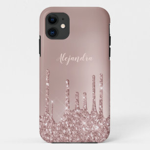 エレガント銅スタイリッシュバラ金ゴールドグリッター iPhone 11 ケース