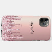 エレガント銅スタイリッシュバラ金ゴールドグリッター Case-Mate iPhoneケース (裏面(横))