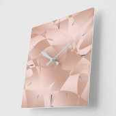 エレガント銅スタイリッシュバラ金ゴールドパターン スクエア壁時計 (傾斜)