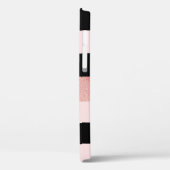 エレガント銅スタイリッシュバラ金ゴールドピンクストライプブラック Case-Mate iPhoneケース (裏面 / 左)