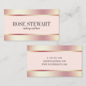 エレガント銅スタイリッシュバラ金ゴールドメイクアップ及びヘア 名刺 (正面/裏面)