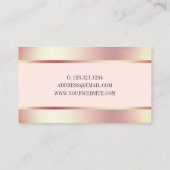 エレガント銅スタイリッシュバラ金ゴールドメイクアップ及びヘア 名刺 (裏面)