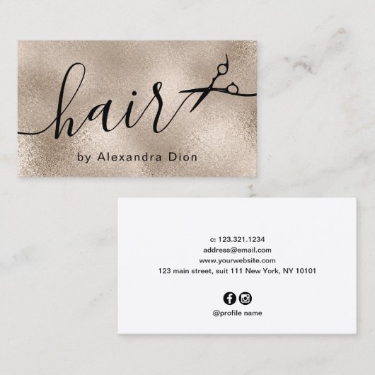 エレガント銅スタイリッシュ金ゴールド 名刺 (正面/裏面)