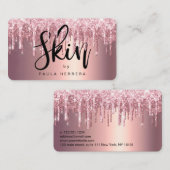 エレガント銅バラ金ゴールドグリッターが皮膚を滴下 名刺 (正面/裏面)