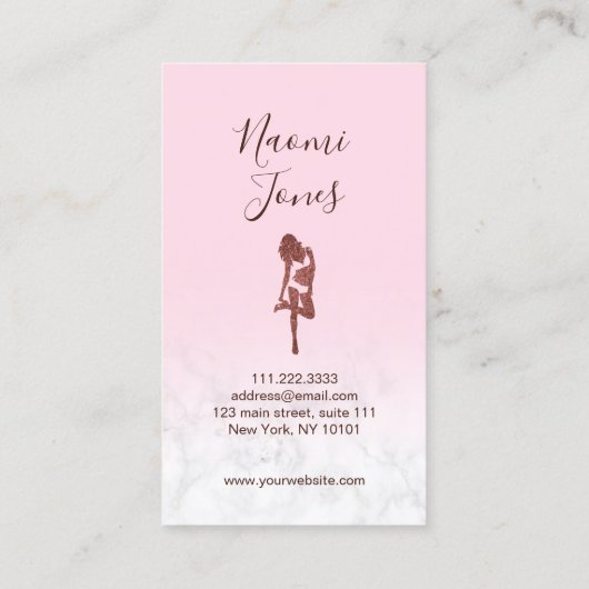 エレガント銅バラ金ゴールドグリッタースプレータン 名刺 (裏面)