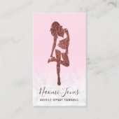 エレガント銅バラ金ゴールドグリッタースプレータン 名刺 (正面)