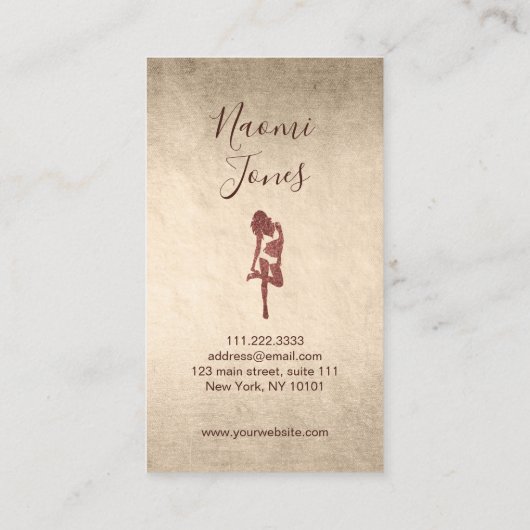 エレガント銅バラ金ゴールドグリッタースプレータン 名刺 (裏面)