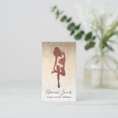 エレガント銅バラ金ゴールドグリッタースプレータン 名刺 (スタンド正面)