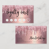 エレガント銅バラ金ゴールドグリッタードリップヘアメイク ロイヤリティカード (正面/裏面)