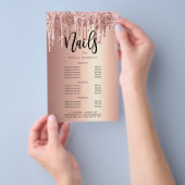 エレガント銅バラ金ゴールドグリッタードリップ爪、 ネイル チラシ (ハンドル)